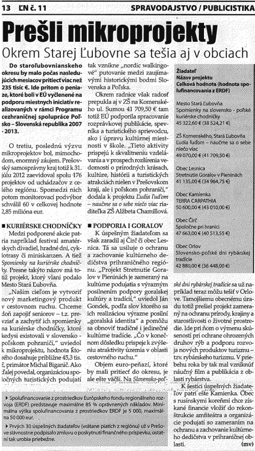 článok v ĽN č. 11 zo dňa 19. marca 2013
